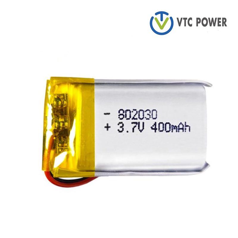 اسمارٹ واچ کے لیے 802030 400mAh 3.7V Lipo ریچارج ایبل بیٹری